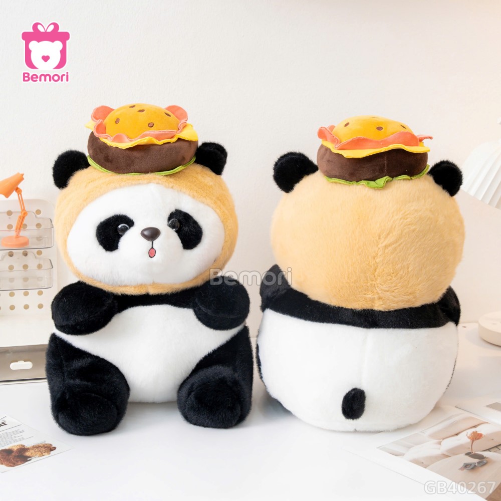 Gấu Trúc Bông Đội Bánh Hamburger