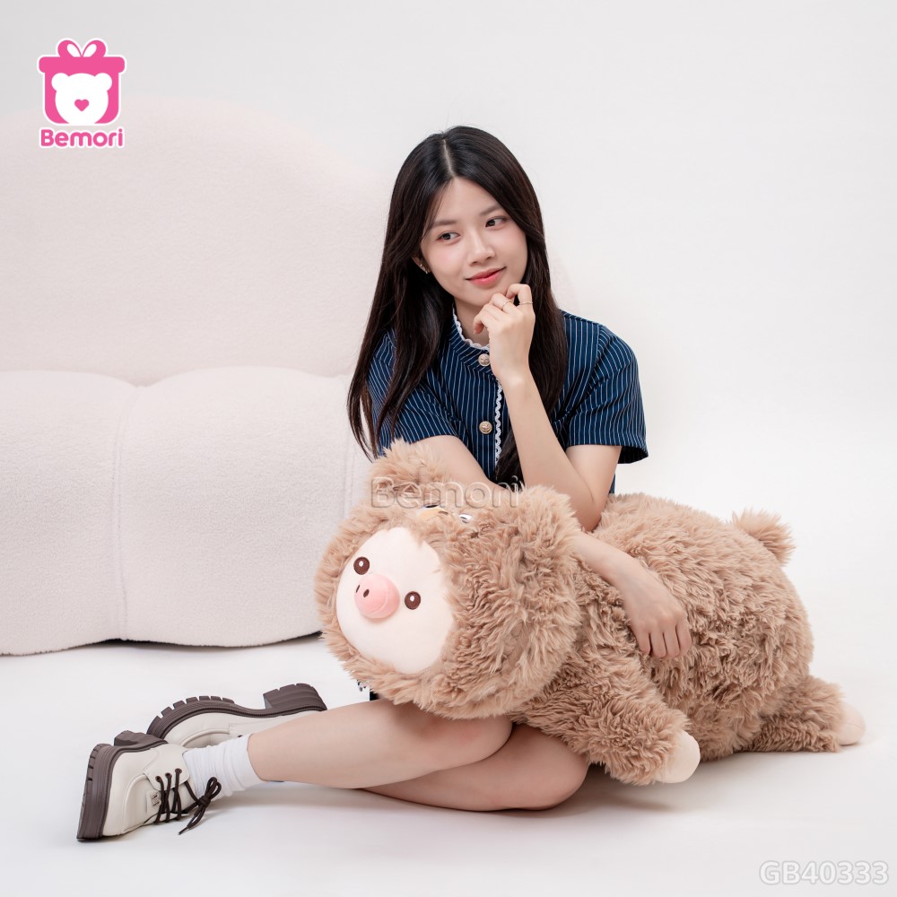 Gối Ôm Heo Cosplay Gấu Nâu