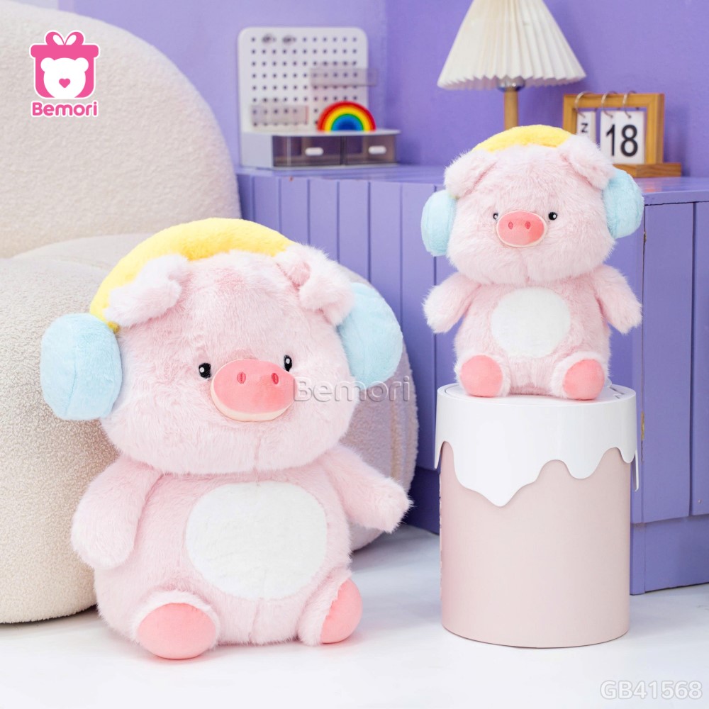 Heo Bông Đeo Tai Nghe