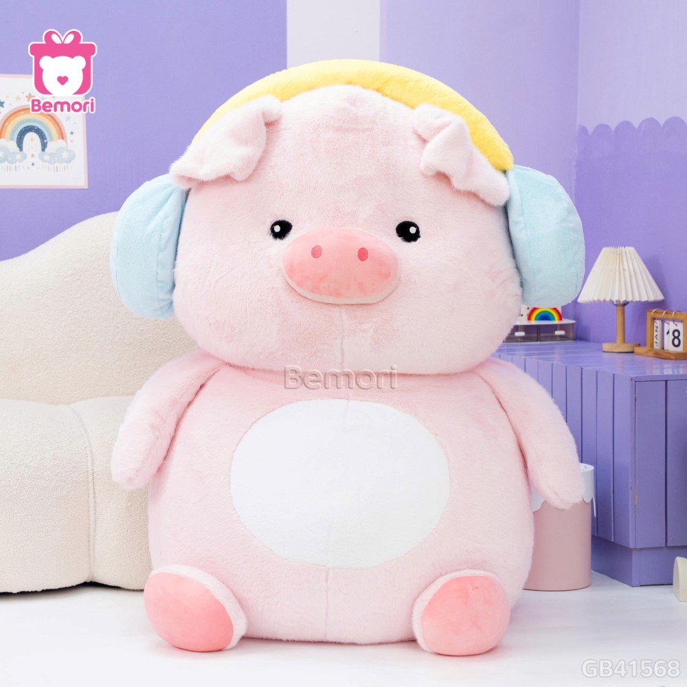 Heo Bông Đeo Tai Nghe