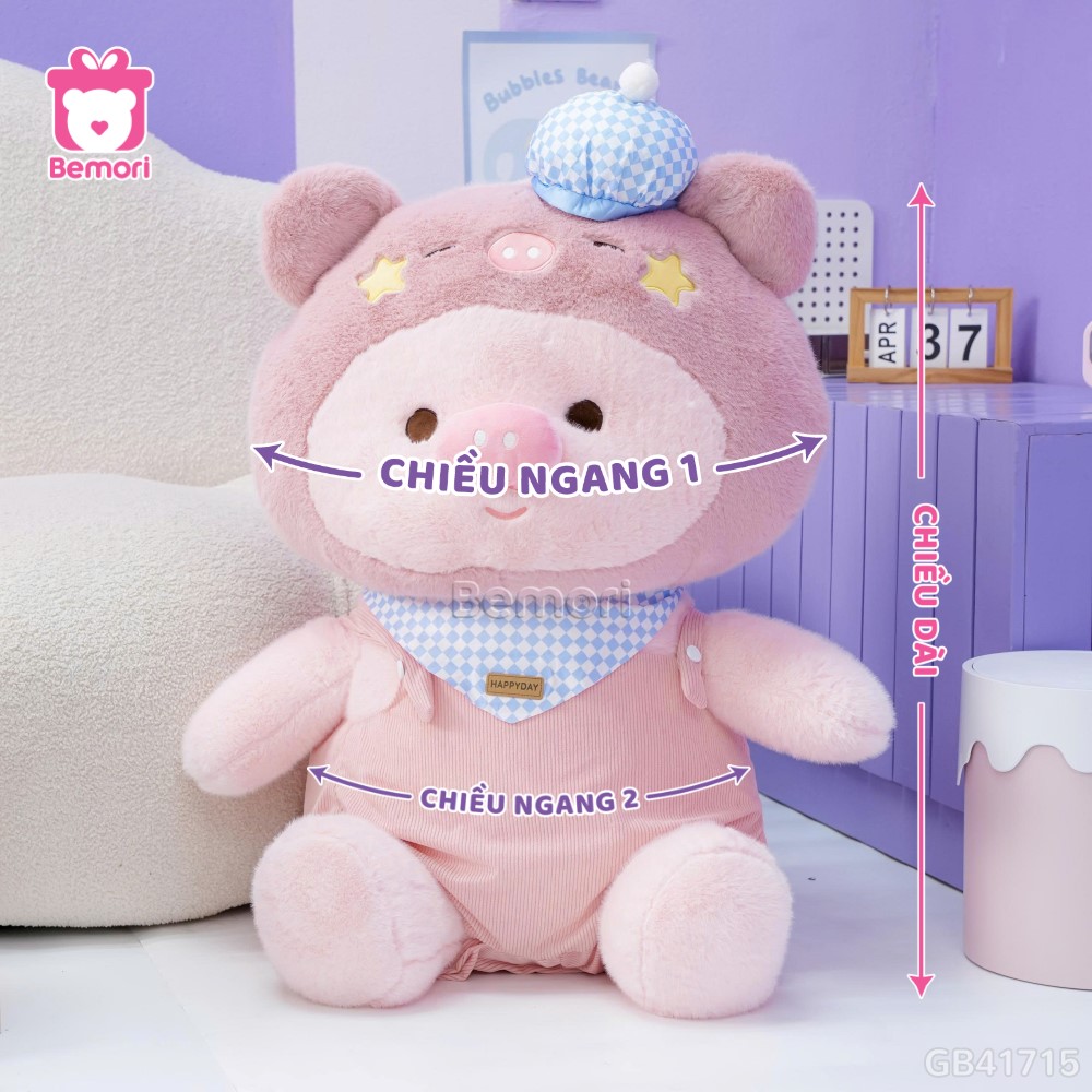 Cách đo kích thước của Heo Bông Đeo Yếm Caro