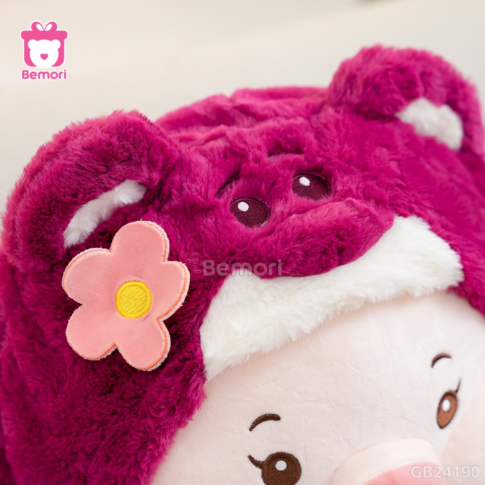 Heo Bông Cosplay Lotso Ôm Bình Sữa họa tiết xinh xắn