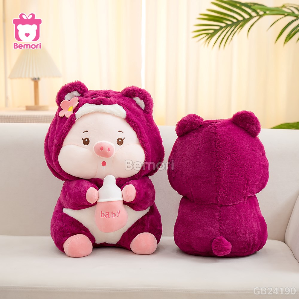 Heo Bông Cosplay Lotso Ôm Bình Sữa đường may chắc chắn, tỉ mỉ