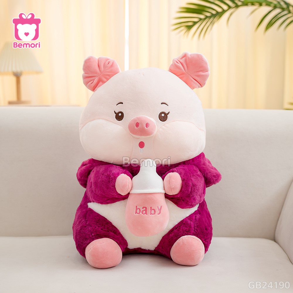 Heo Bông Cosplay Lotso Ôm Bình Sữa dễ thương