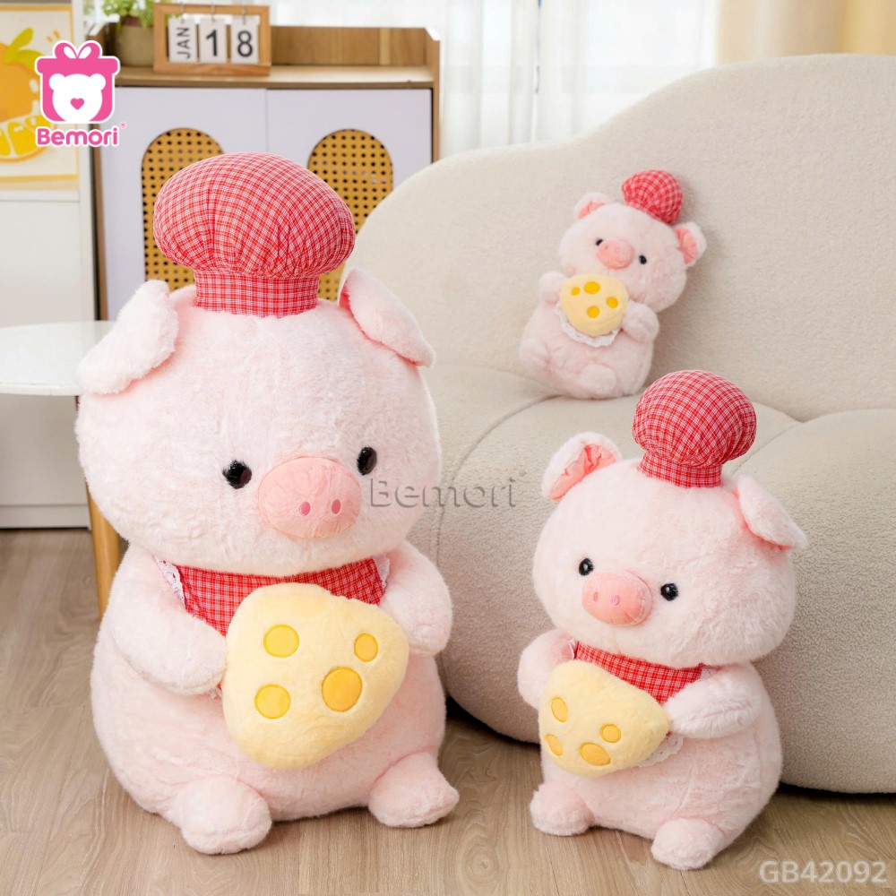Heo Bông Mũ Yếm Kẻ Cầm Cheese