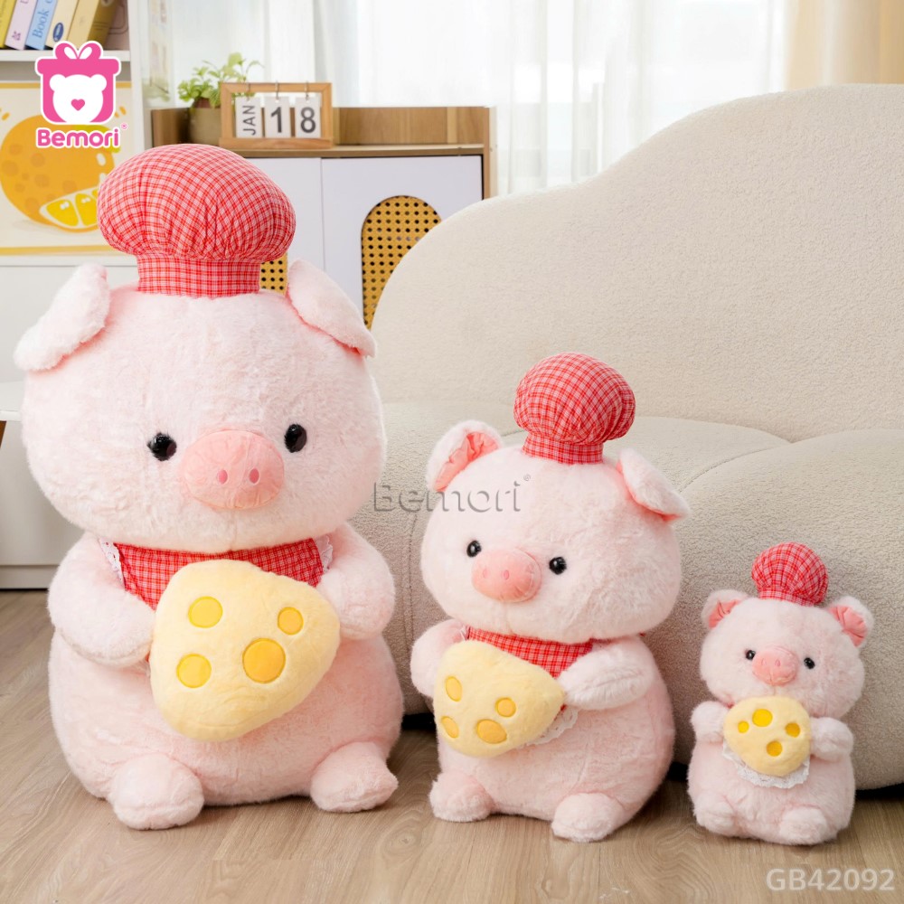 Heo Bông Mũ Yếm Kẻ Cầm Cheese