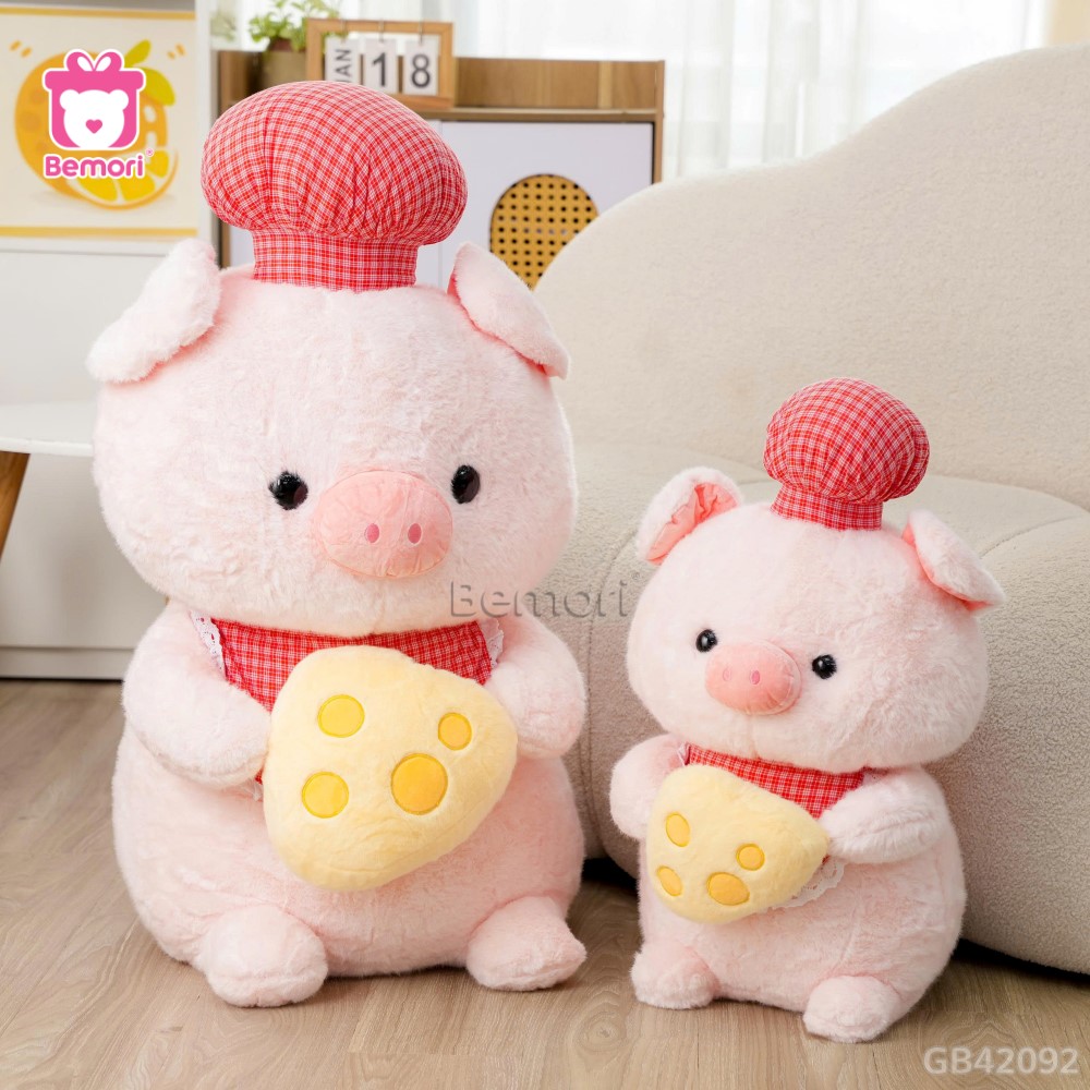 Heo Bông Mũ Yếm Kẻ Cầm Cheese