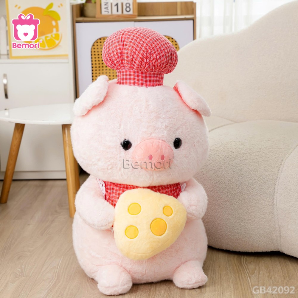 Heo Bông Mũ Yếm Kẻ Cầm Cheese