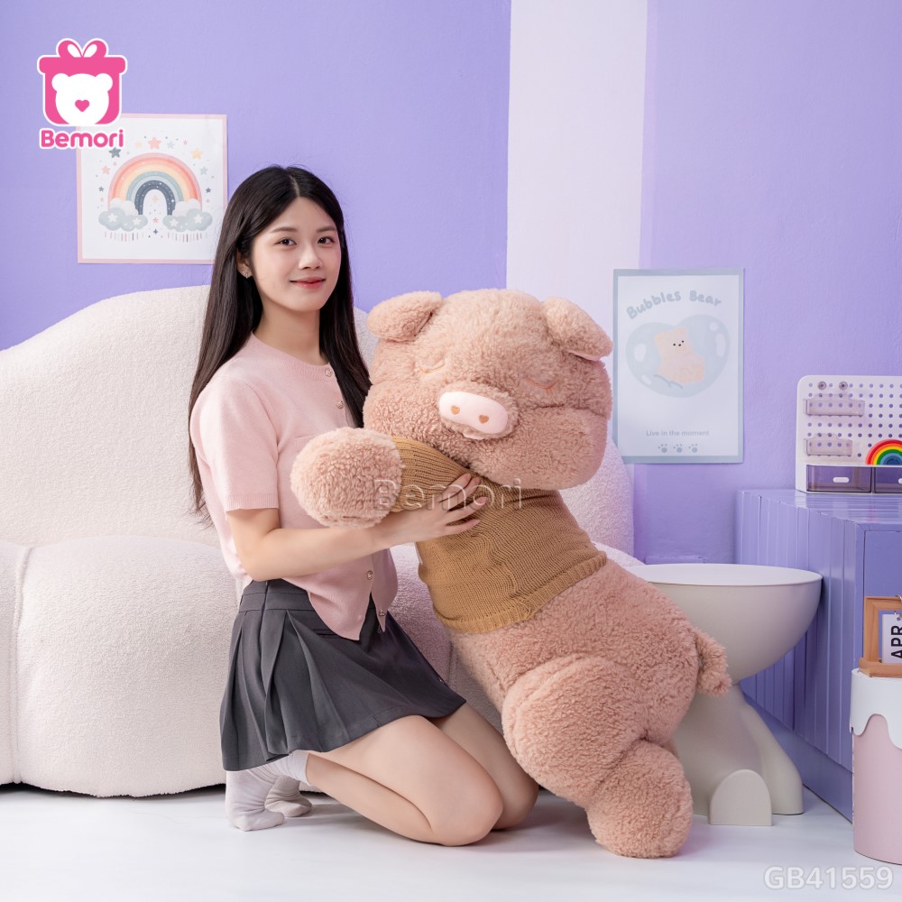 Heo Bông Nằm Áo Len Love