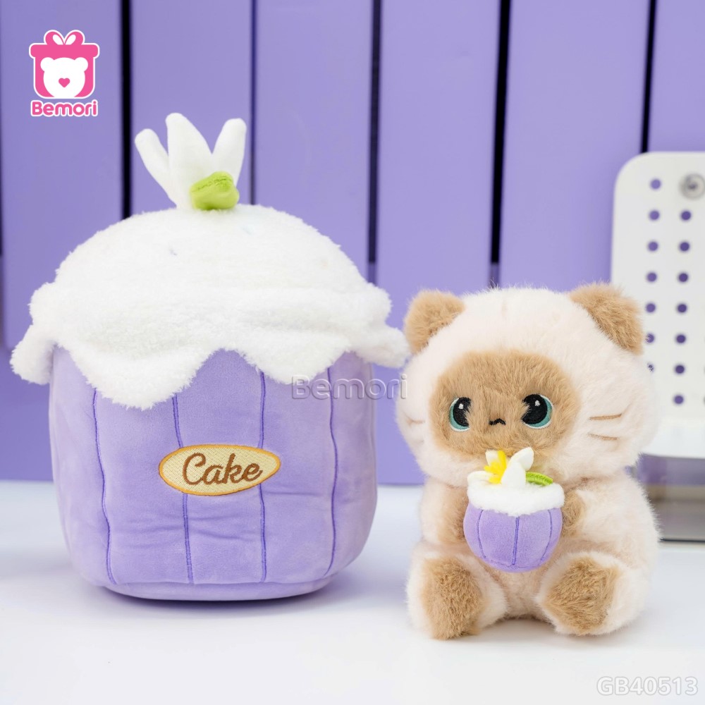 Gấu Bông Bánh Kem 2in1 Mèo Xiêm