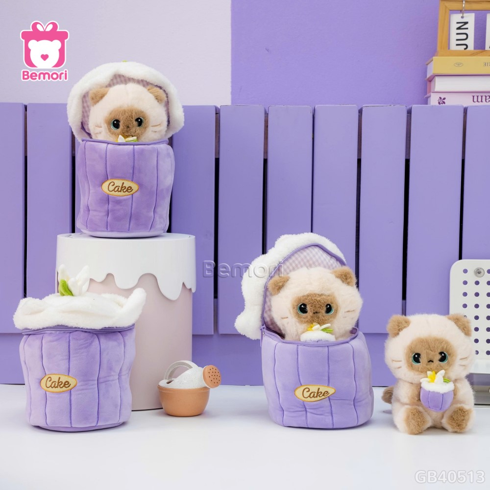 Gấu Bông Bánh Kem 2in1 Mèo Xiêm