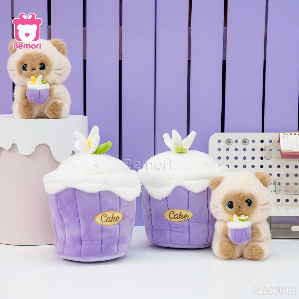 Gấu Bông Bánh Kem 2in1 Mèo Xiêm