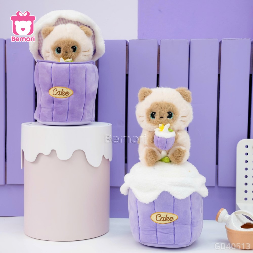 Gấu Bông Bánh Kem 2in1 Mèo Xiêm