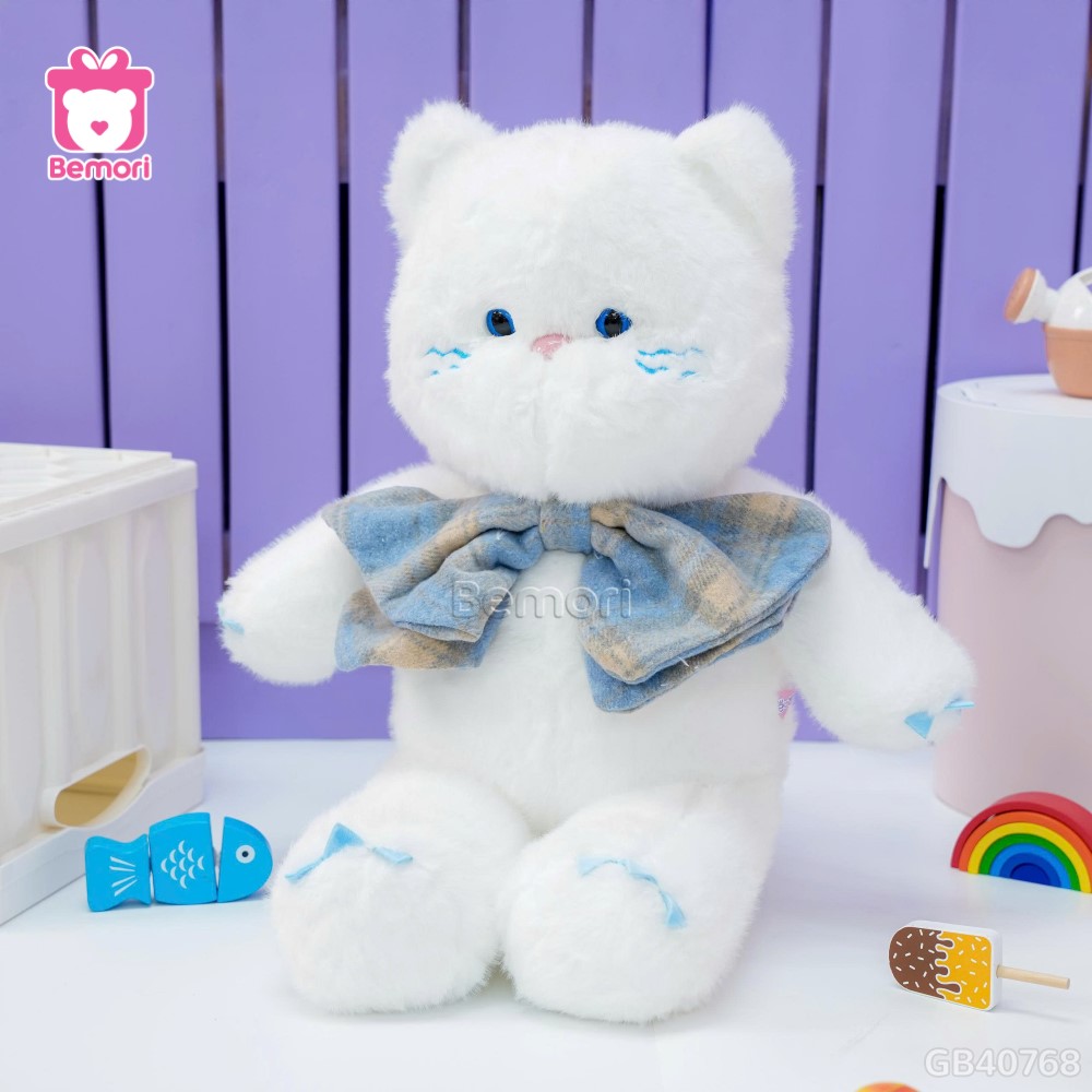 Mèo Bông Đeo Nơ Caro