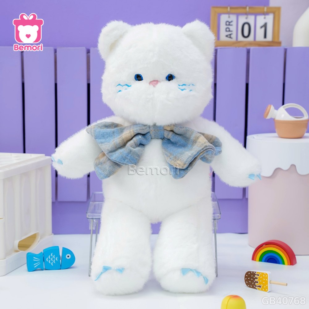 Mèo Bông Đeo Nơ Caro