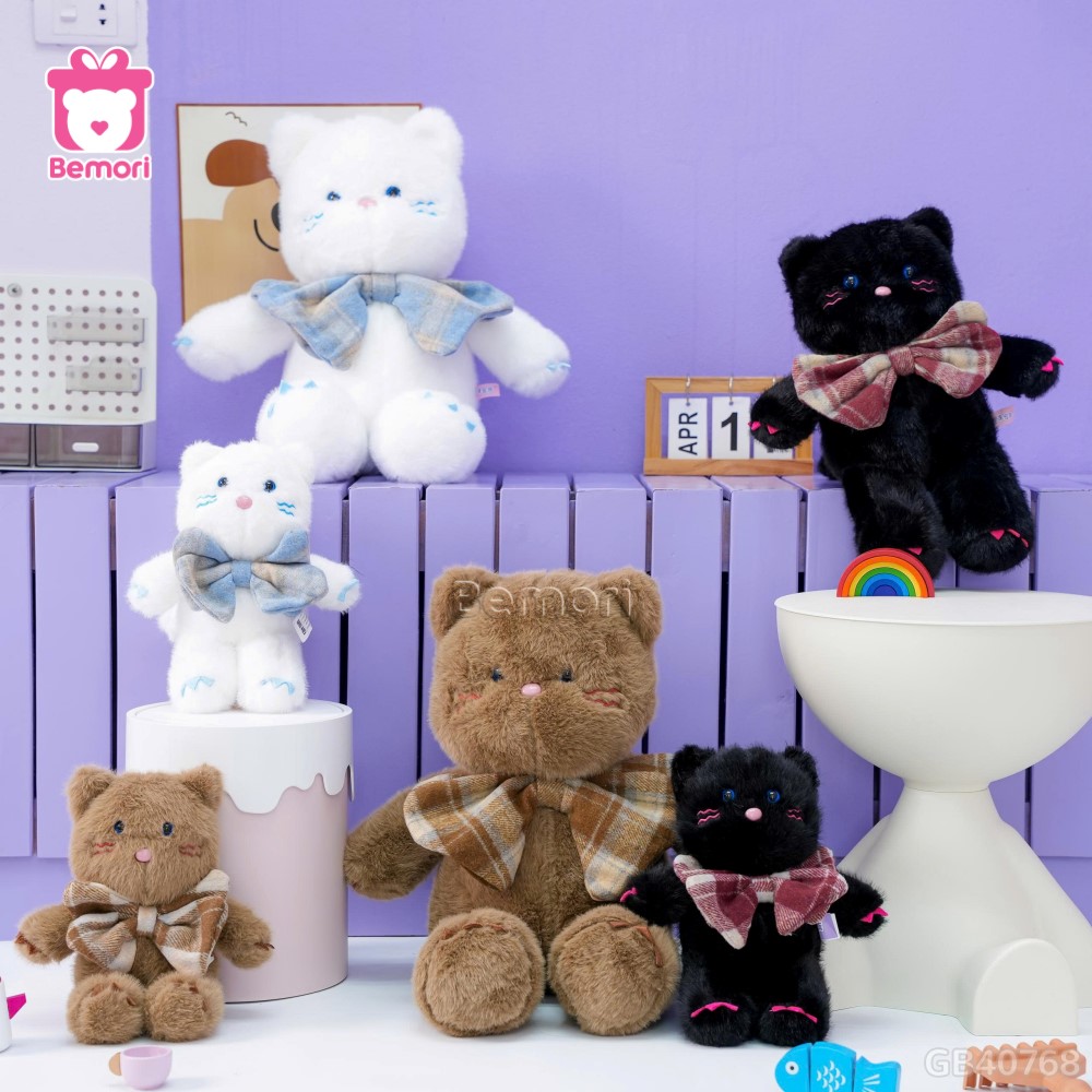 Mèo Bông Đeo Nơ Caro