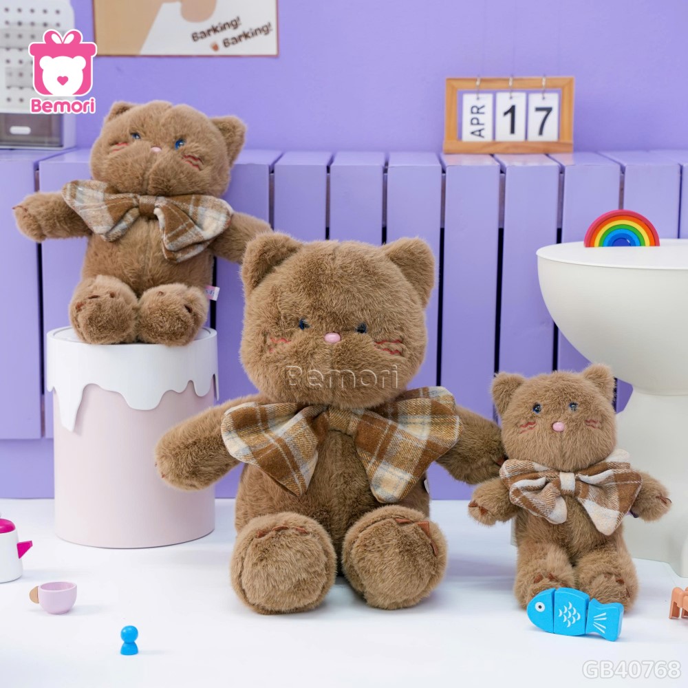 Mèo Bông Đeo Nơ Caro