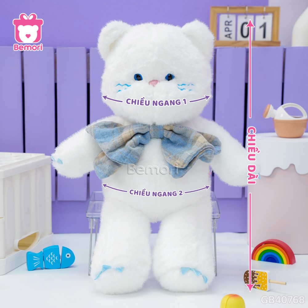 Mèo Bông Đeo Nơ Caro