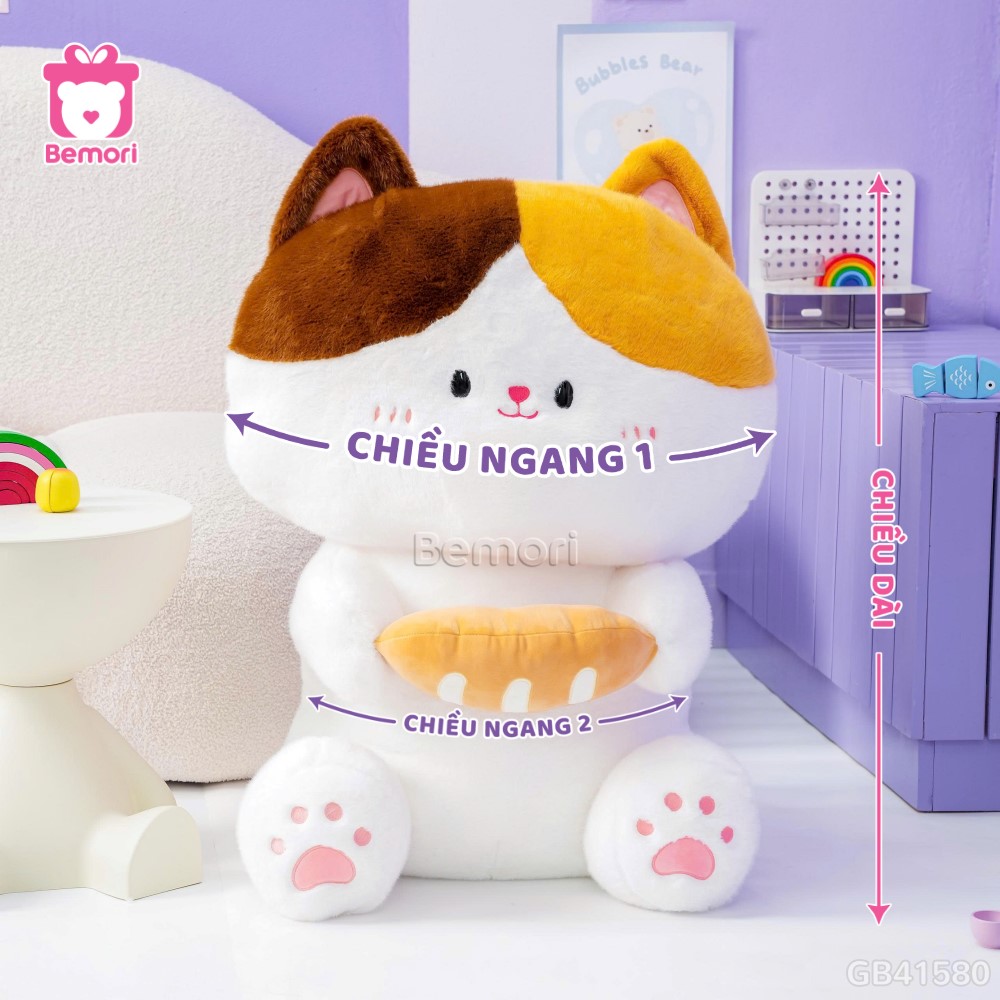 Cách đo kích thước của Mèo Bông Ôm Bánh Mì