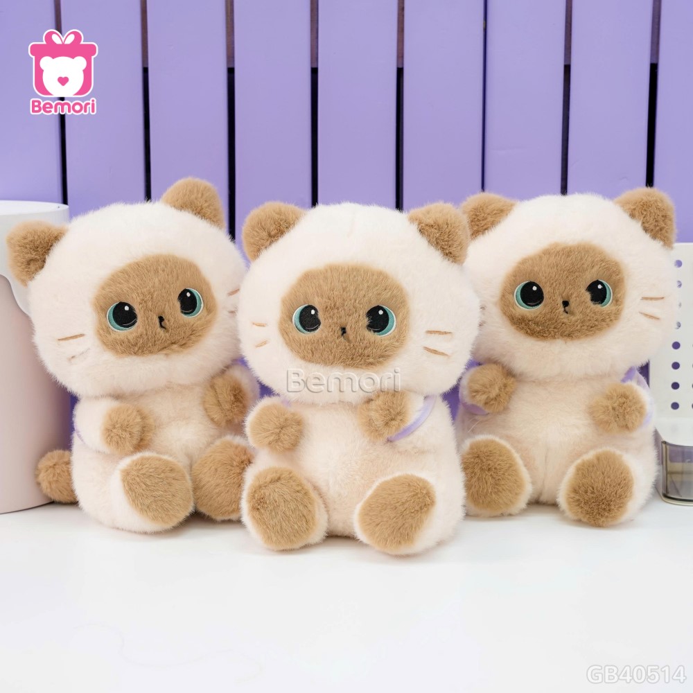 Gấu Bông Mèo Xiêm Đeo Balo Bánh Kem