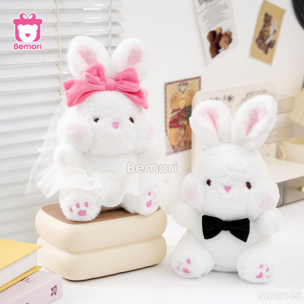 Gấu Bông Couple Dâu Rể Thỏ Snowy