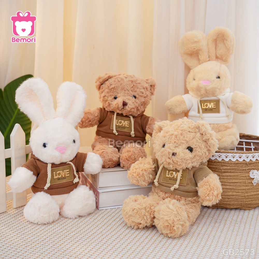 Thỏ Bông và Gấu Bông Teddy Áo Nỉ Love