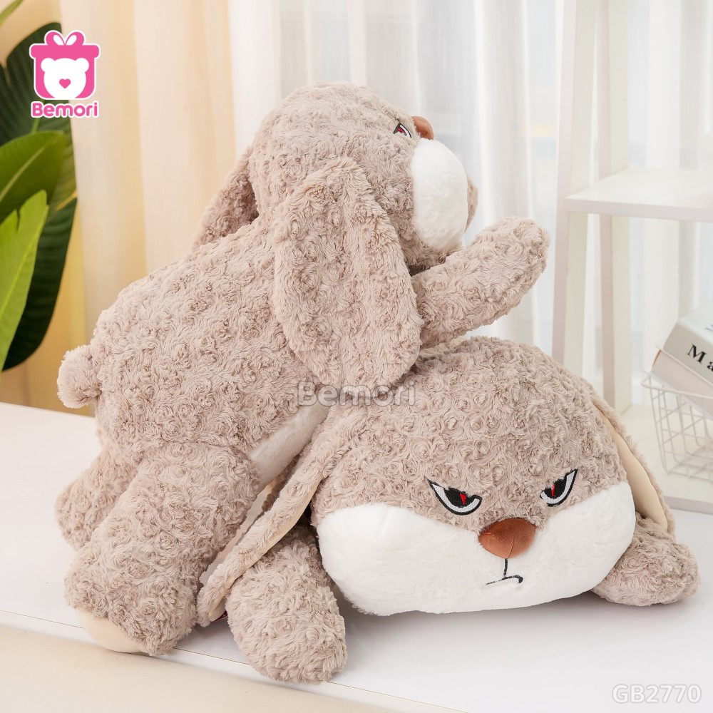 Thỏ Bông Bunny Mặt Quạo Nằm – Nâu