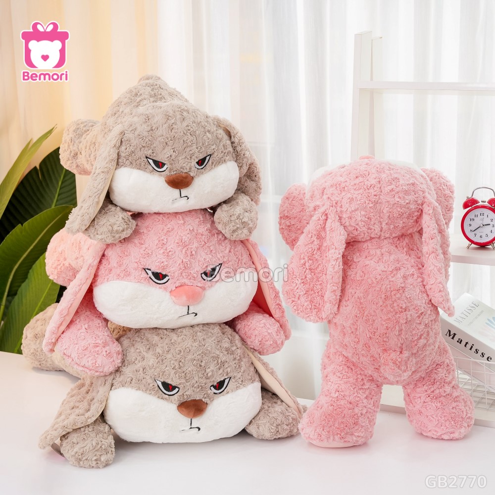 Thỏ Bông Bunny Mặt Quạo Nằm nhồi bông căng phồng êm ái