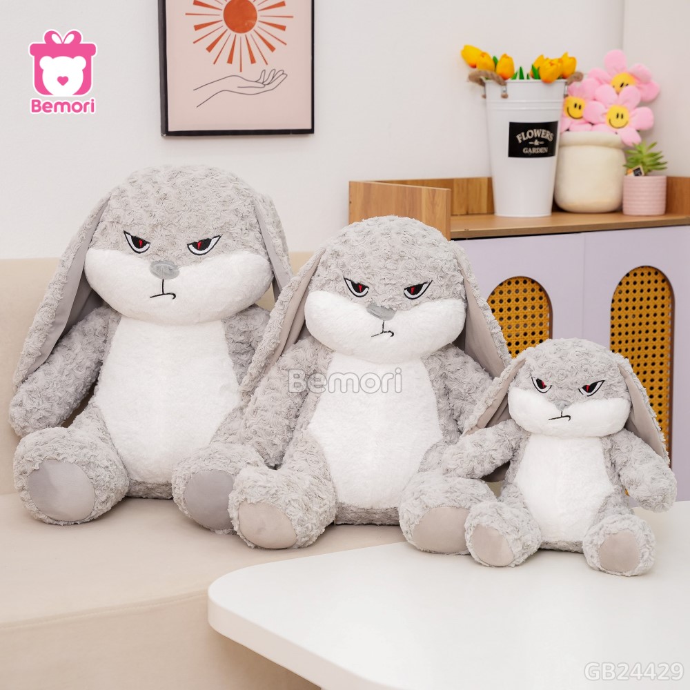 Thỏ Bông Bunny Mặt Quạo – Xám