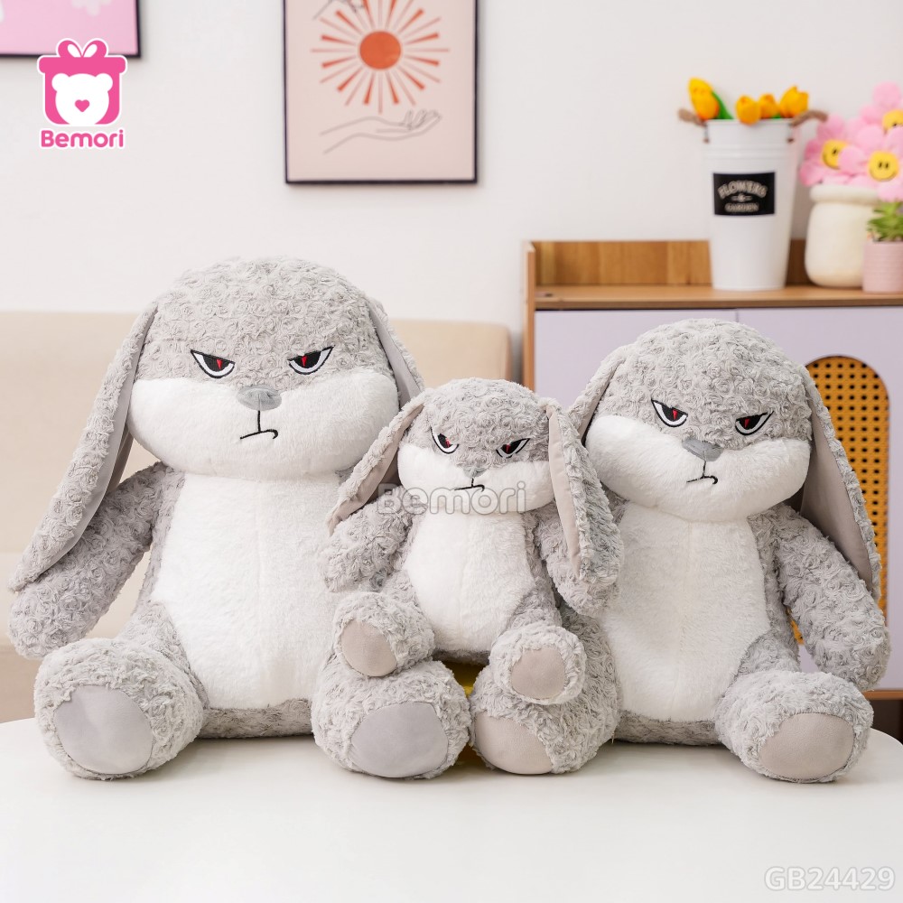 Thỏ Bông Bunny Mặt Quạo – Xám