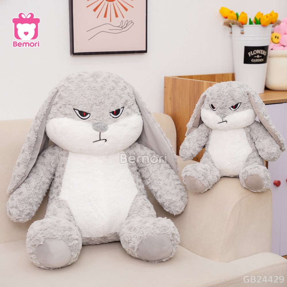 Thỏ Bông Bunny Mặt Quạo – Xám