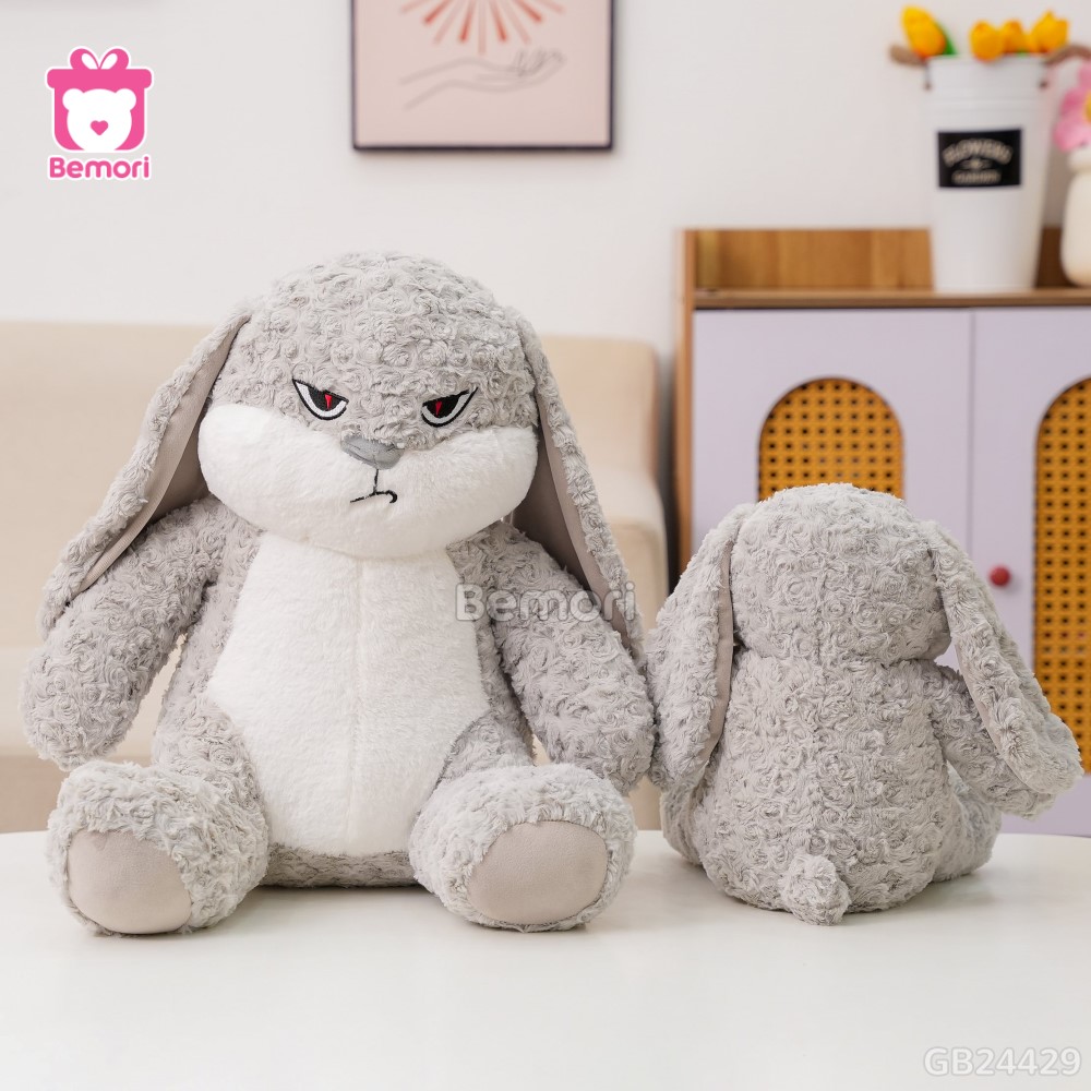 Thỏ Bông Bunny Mặt Quạo – Xám