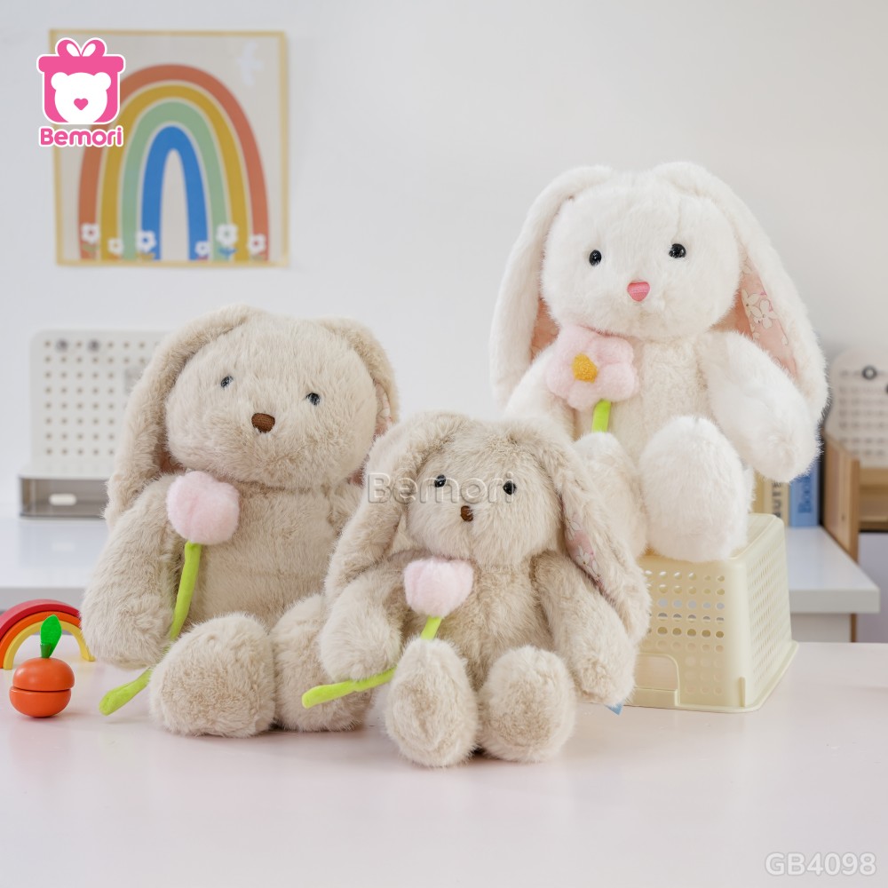 Thỏ Bông Cầm Cành Hoa