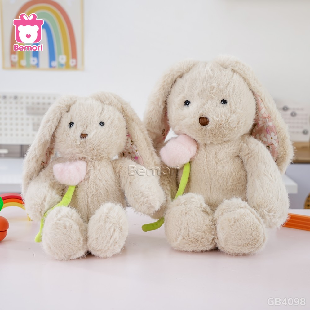 Thỏ Bông Cầm Cành Hoa