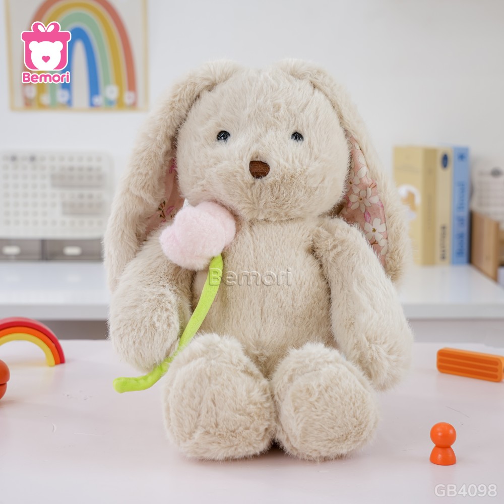 Thỏ Bông Cầm Cành Hoa