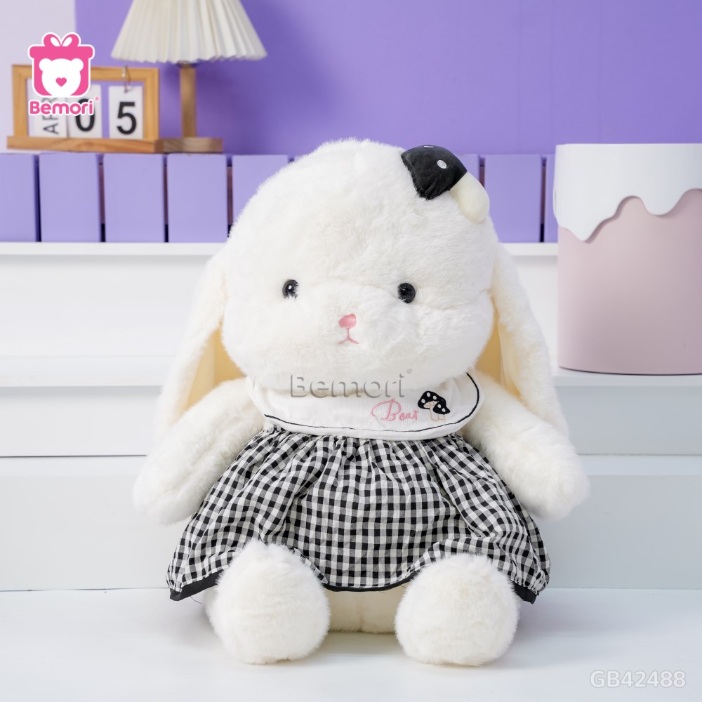 Thỏ Bông Mập Mạp Váy Kẻ