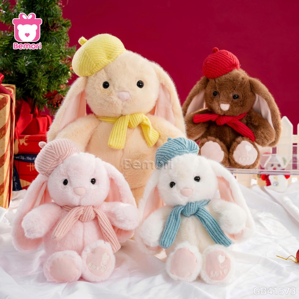 Thỏ Bông Mũ Nồi Quàng Khăn