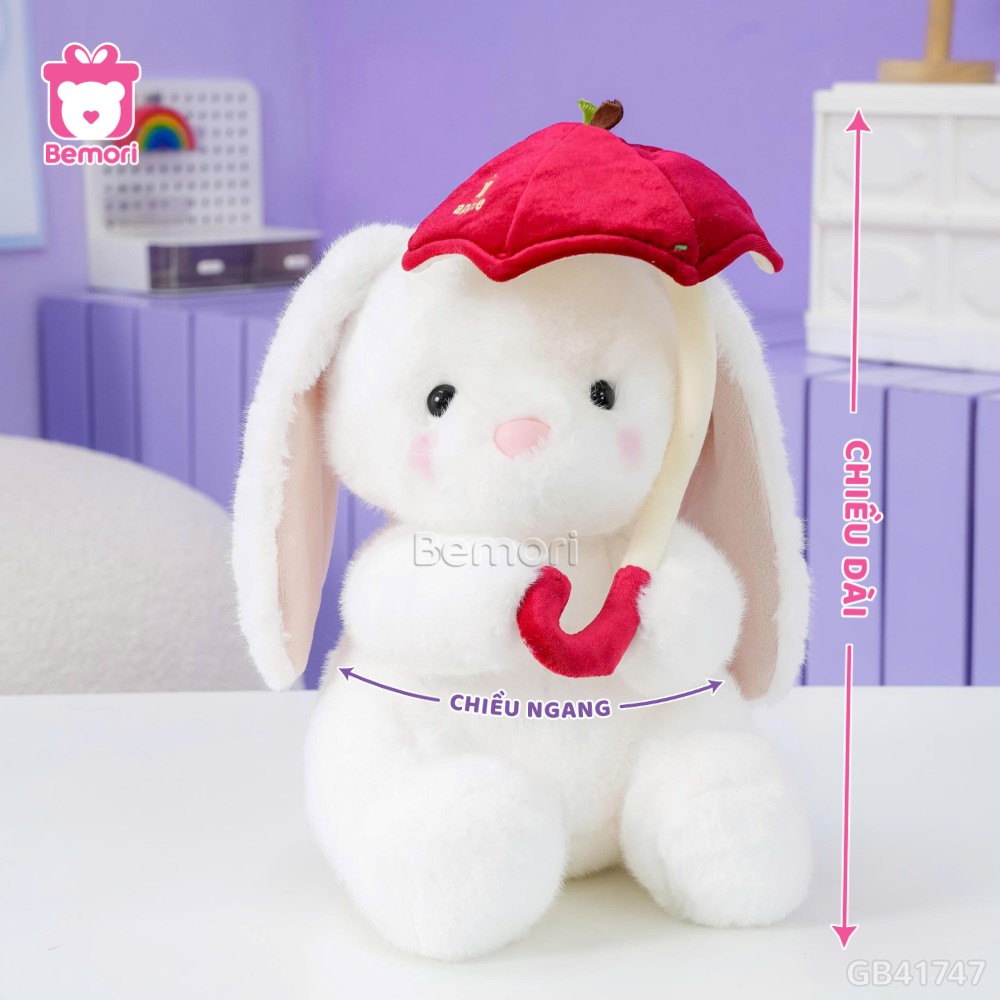 Cách đo kích thước của Thỏ Bông Ngồi Cầm Ô