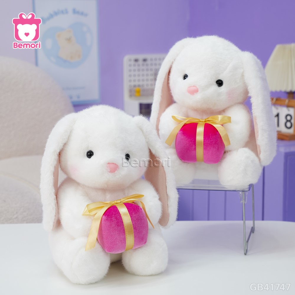 Thỏ Bông Ngồi Ôm Quà