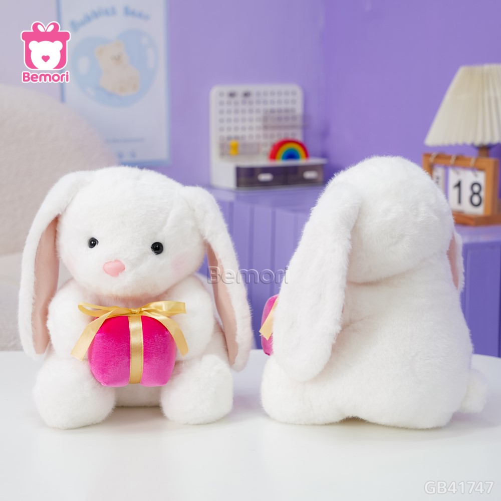 Thỏ Bông Ngồi Ôm Quà