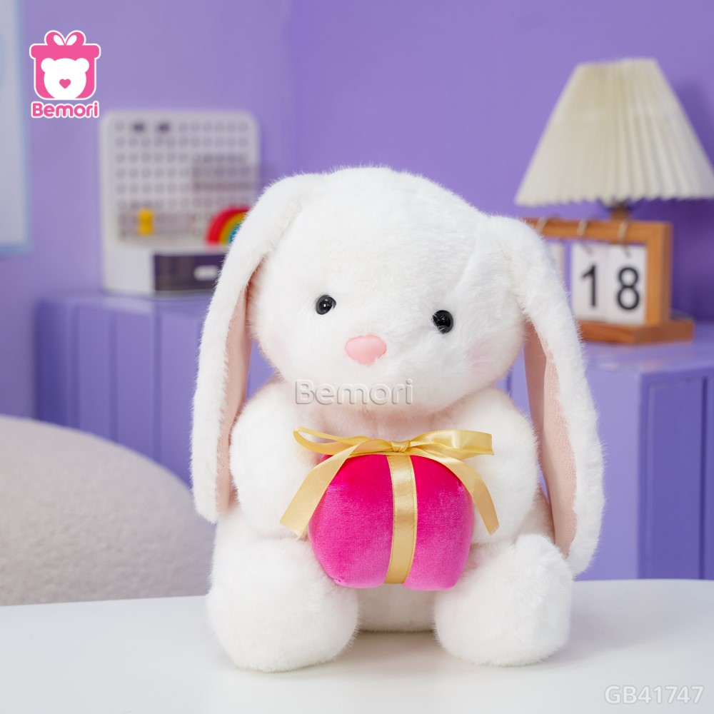 Thỏ Bông Ngồi Ôm Quà