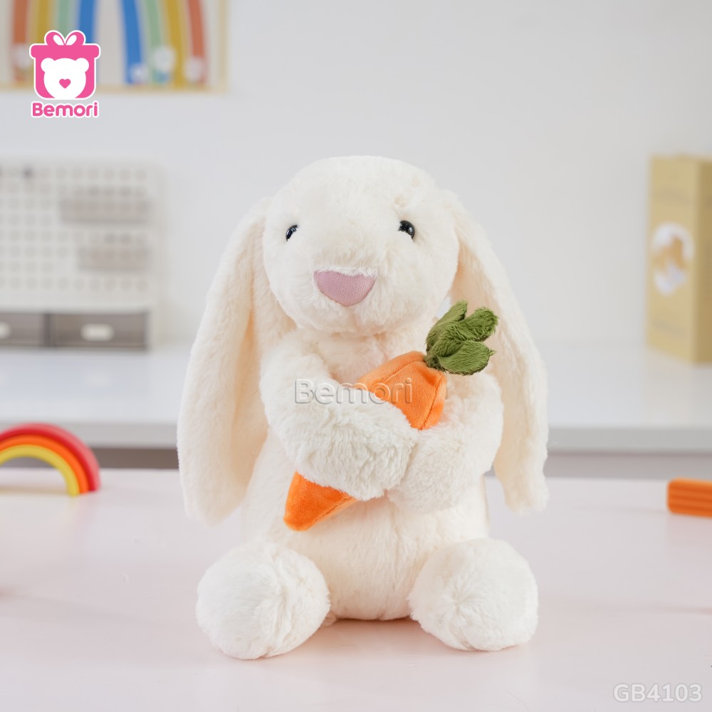 Thỏ Bông Ôm Cà Rốt - Trắng