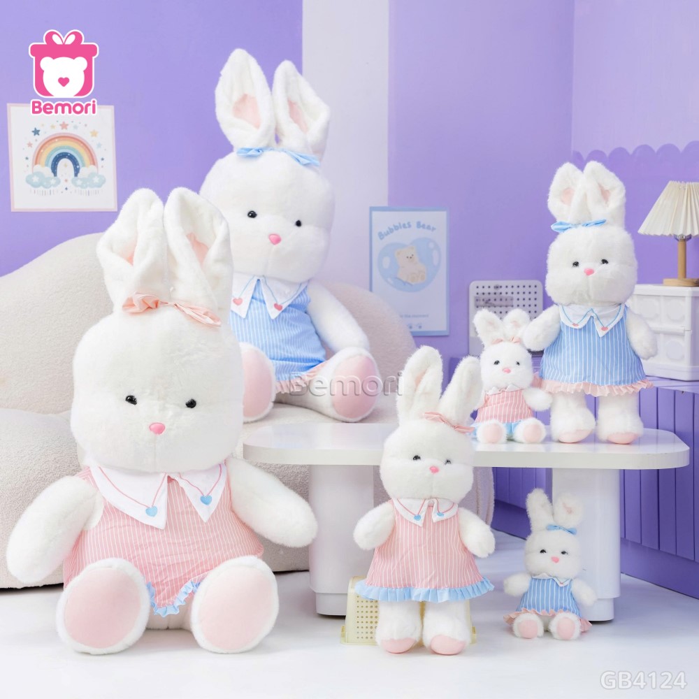 Thỏ Bông Váy Kẻ Xếp Ly