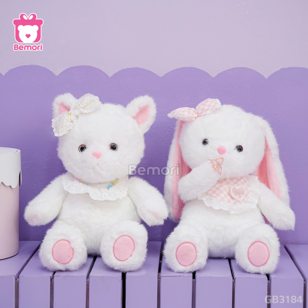 Bộ Thú Bông Đeo Yếm Đội Nơ
