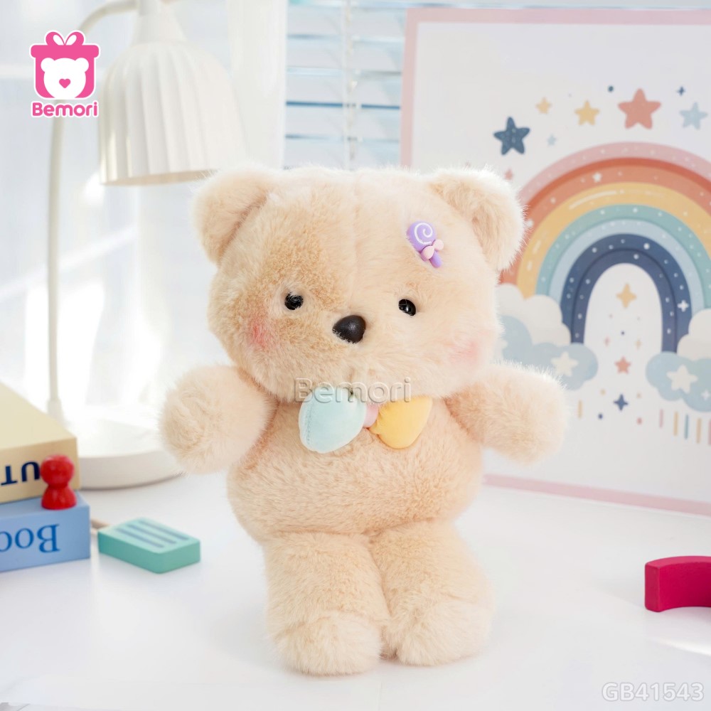 Thú Bông Kẹp Tóc Đeo Nơ