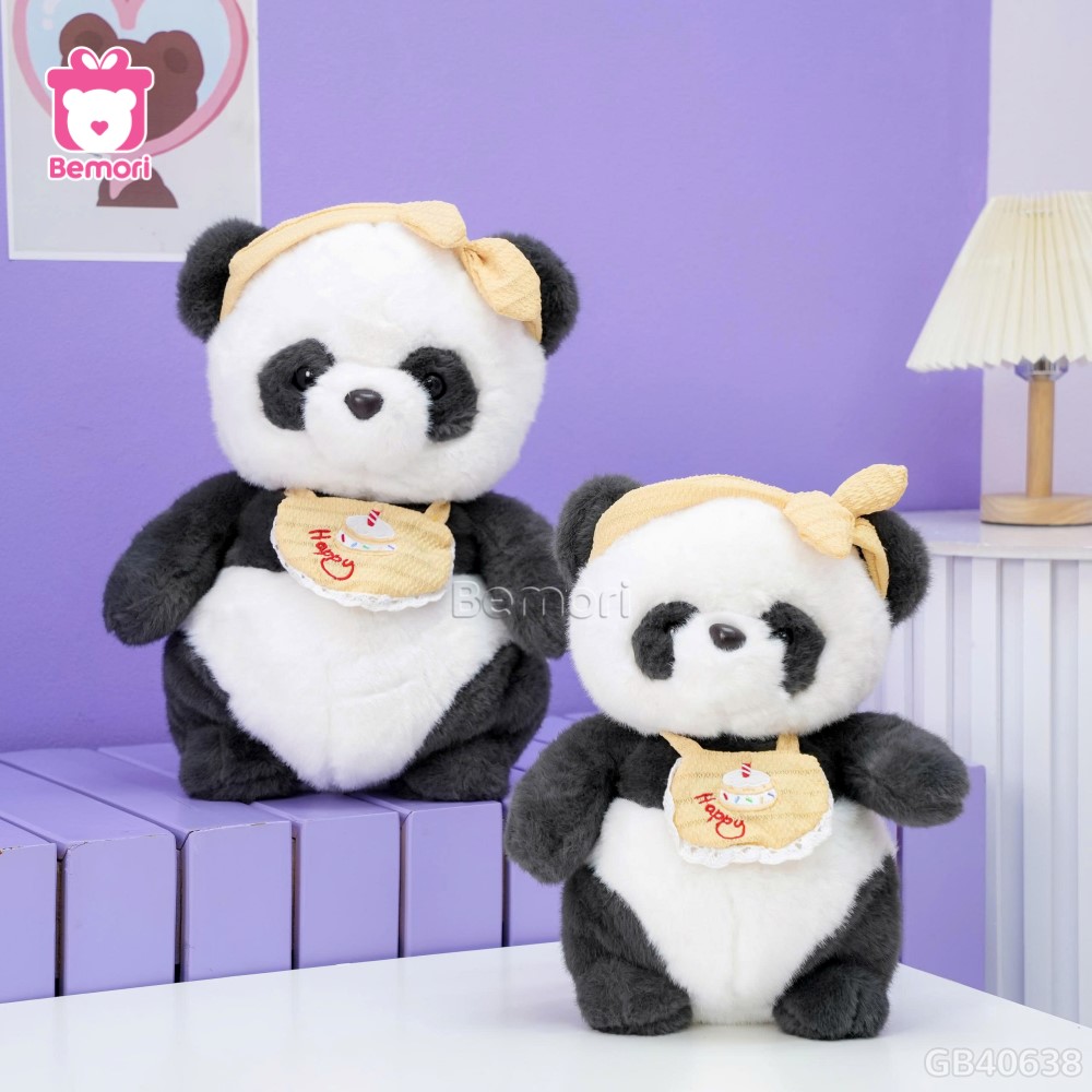 Thú Bông Yếm Happy Đeo Băng Đô