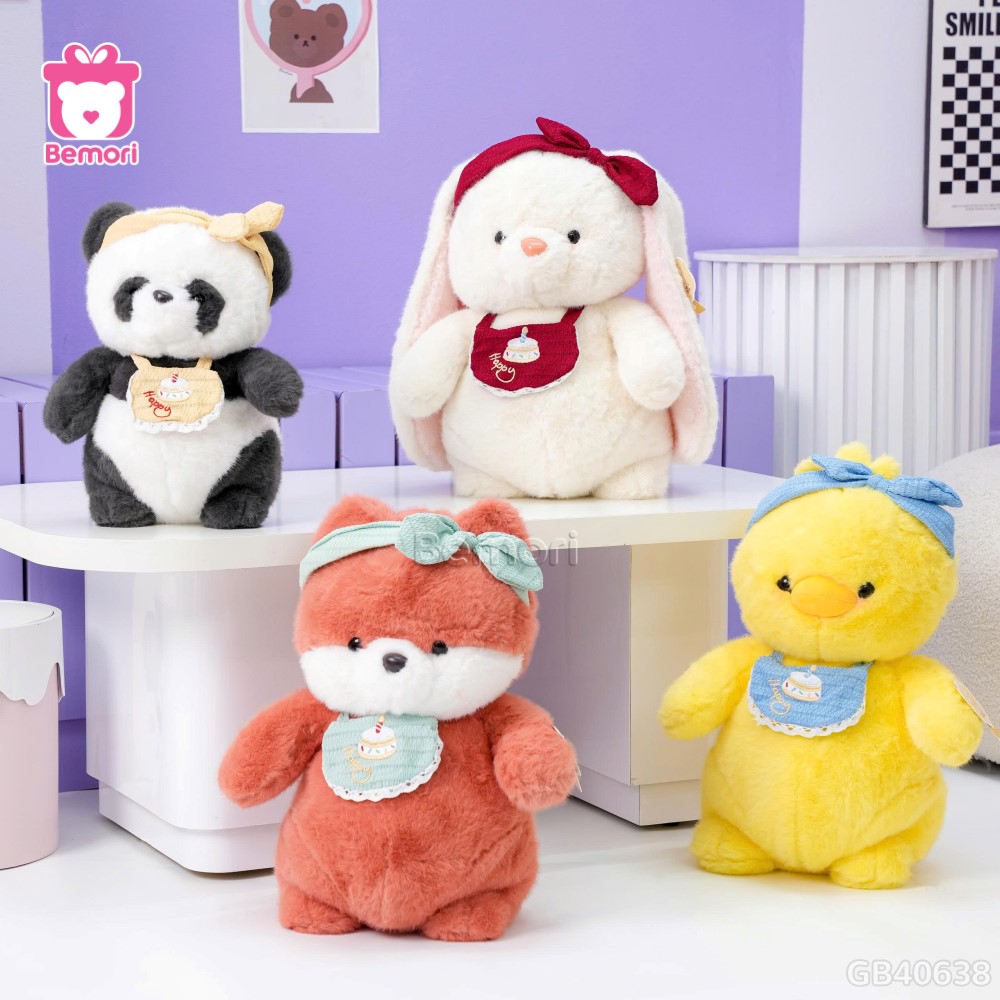 Thú Bông Yếm Happy Đeo Băng Đô