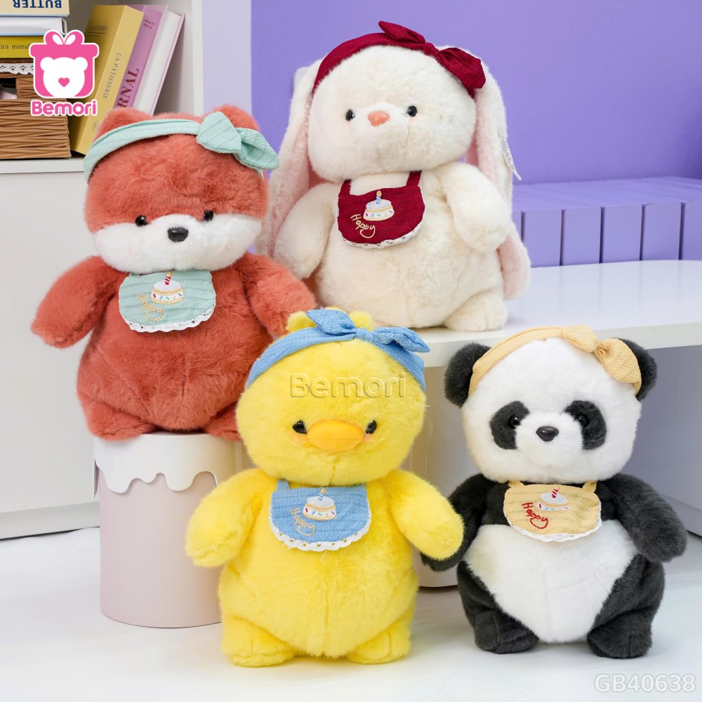 Thú Bông Yếm Happy Đeo Băng Đô