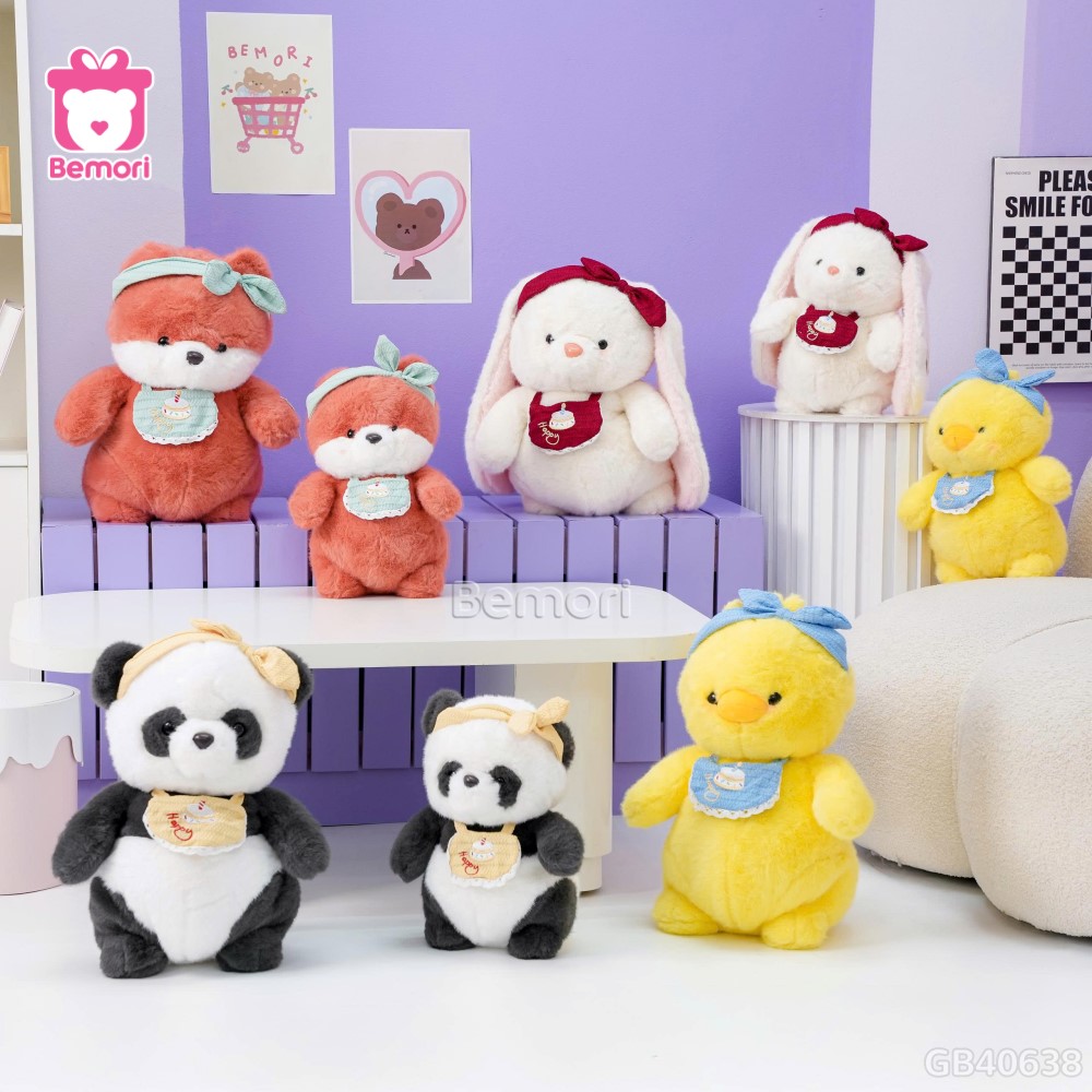 Thú Bông Yếm Happy Đeo Băng Đô