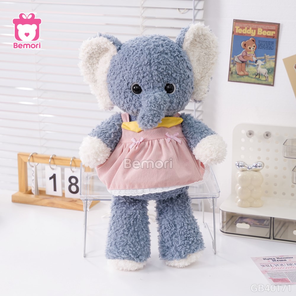Bộ Thú Bông Yếm Váy - Voi Xanh